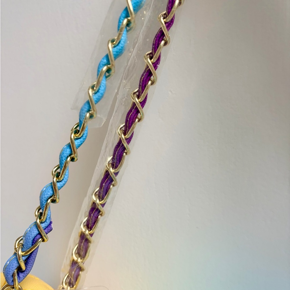 Gradient Quilted Shoulder Bag in Yellow Blue Purple - Designer Style - Picture 12 of 13